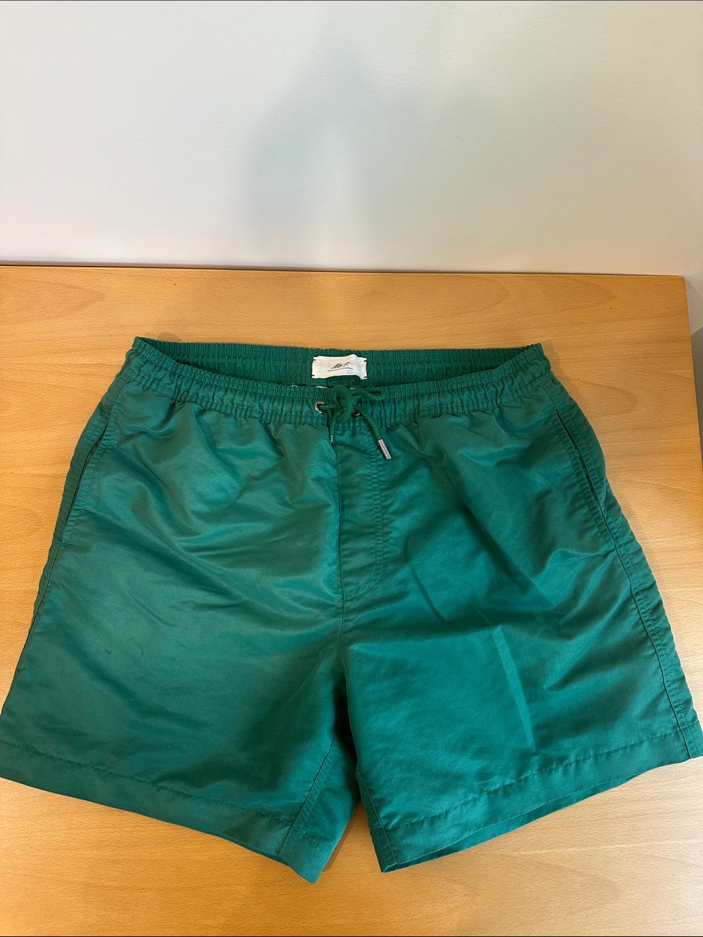 Men's Emerald Green Swim Trunks with Elastic Waist